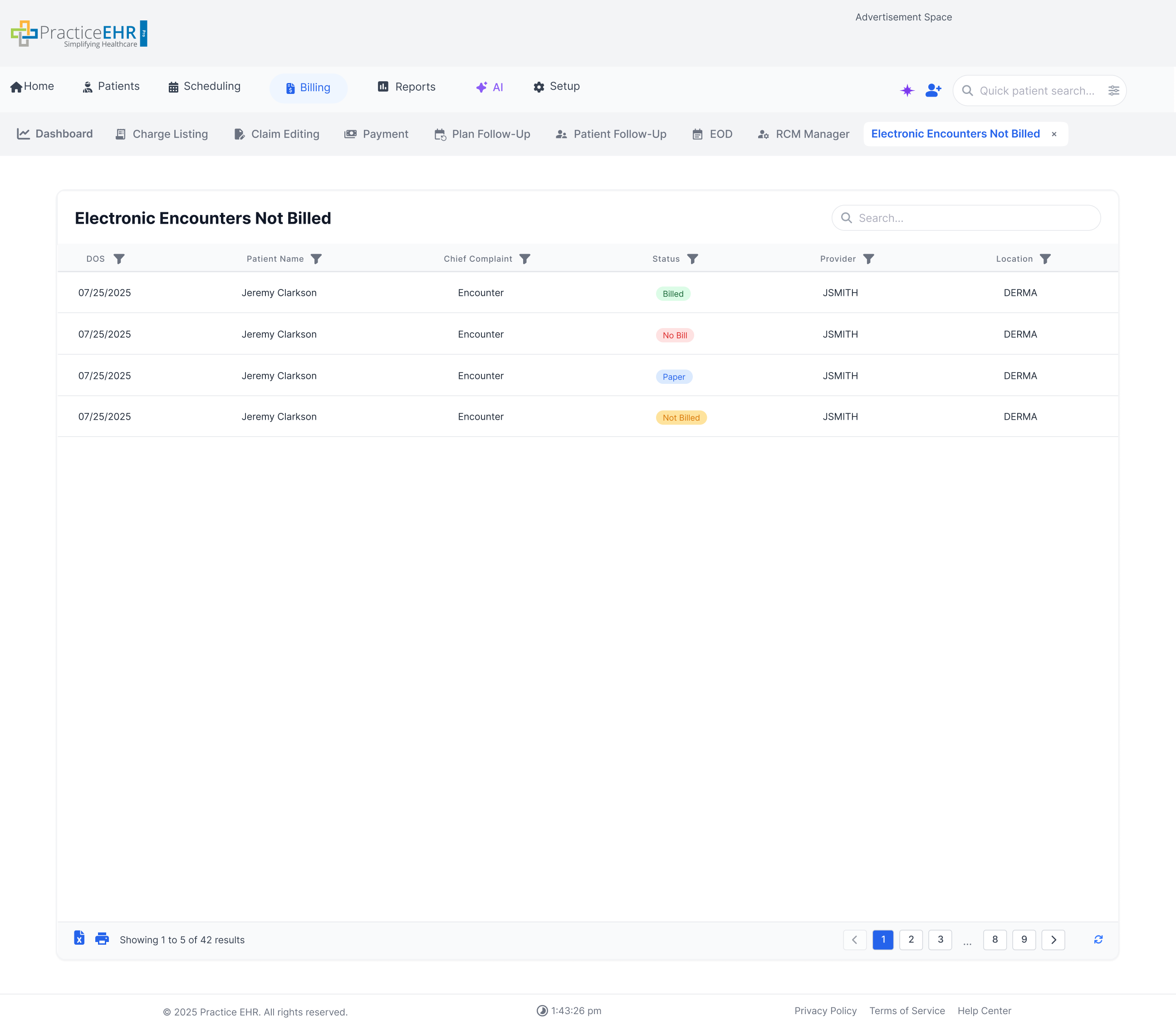 Auto Search Grid example screenshot